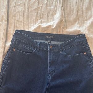 Judy Blue Dark Indigo Wide Leg Jeans with Side Braid